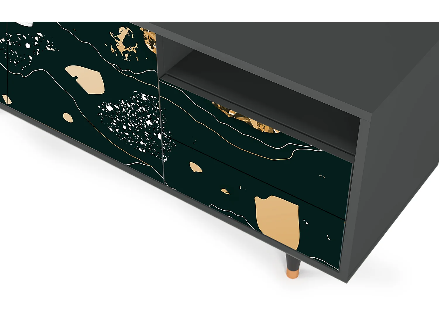 TV-meubel - 125х56х41 cm - T7 - Space Rocks, Antraciet