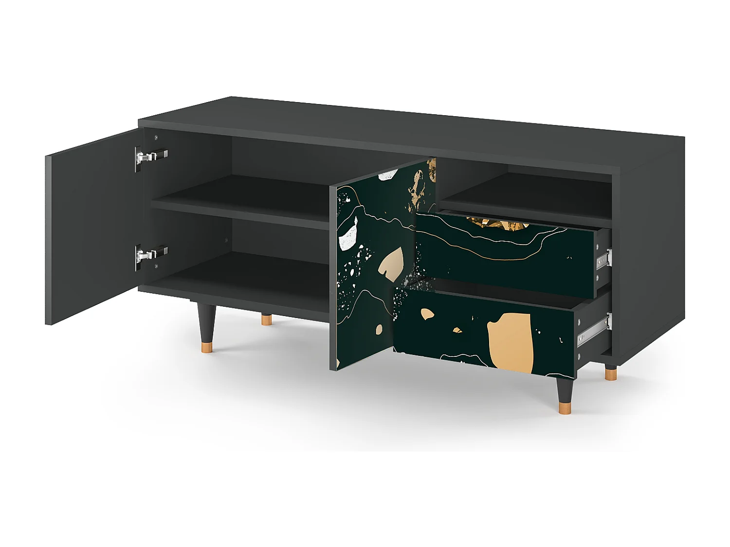 TV-meubel - 125х56х41 cm - T7 - Space Rocks, Antraciet