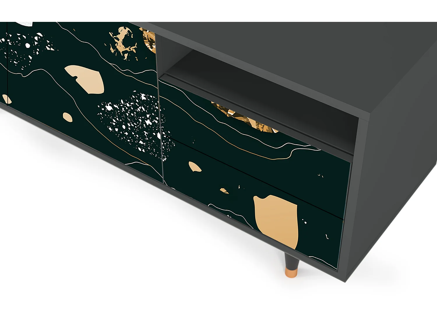 Mueble de TV - 125х56х41 cm - T7 - Space Rocks, Antracite