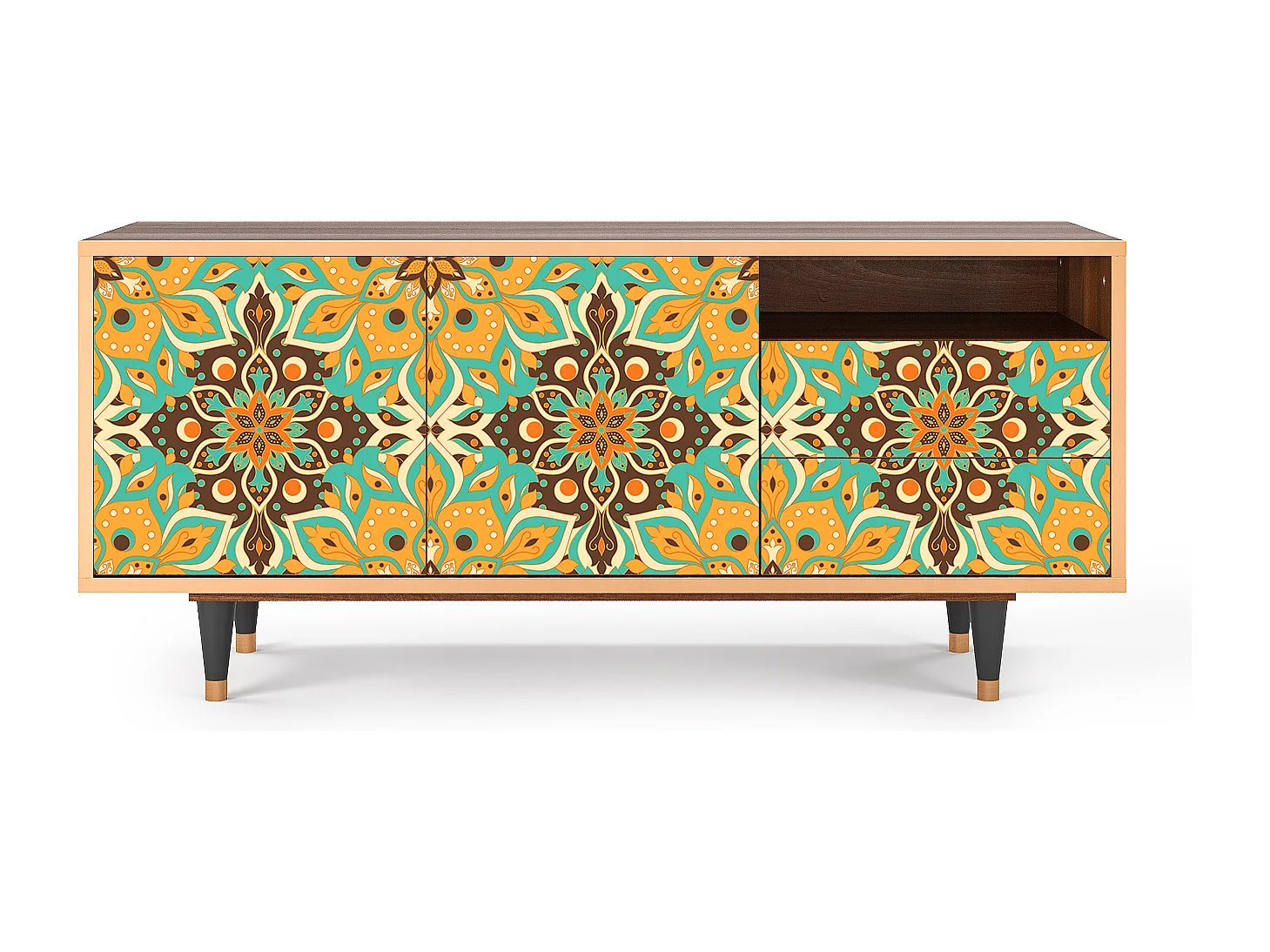 TV-meubel - 125х56х41 cm - T7 - Indian Spices, Walnoot