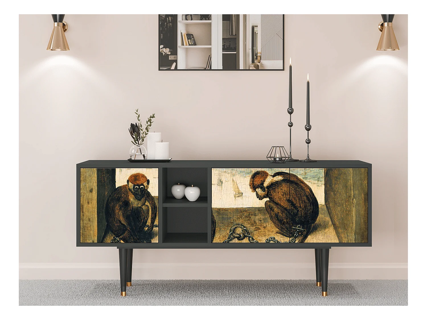 Meuble TV - 150х69х41 cm - T5 - Two Monkeys, Anthracite