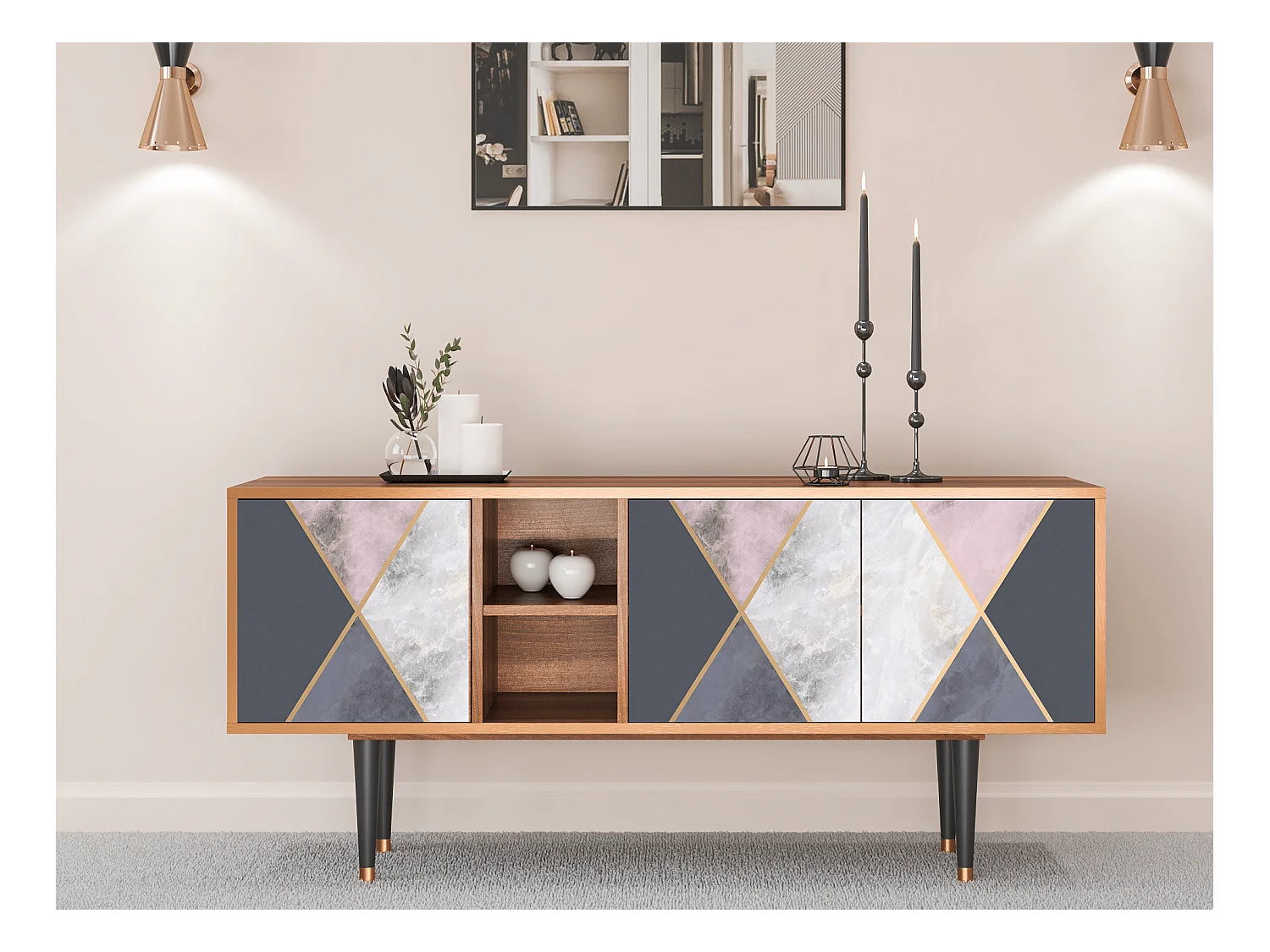 Meuble TV - 150х69х41 cm - T5 - Ideal Harmony, Noyer