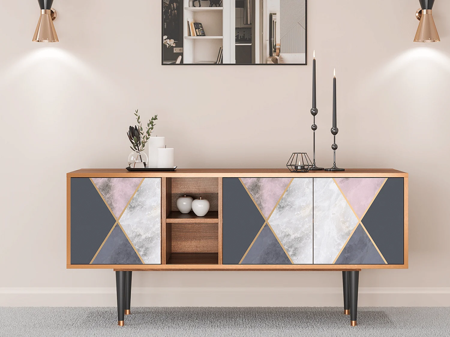 TV-meubel - 150х69х41 cm - T5 - Ideal Harmony, Walnoot