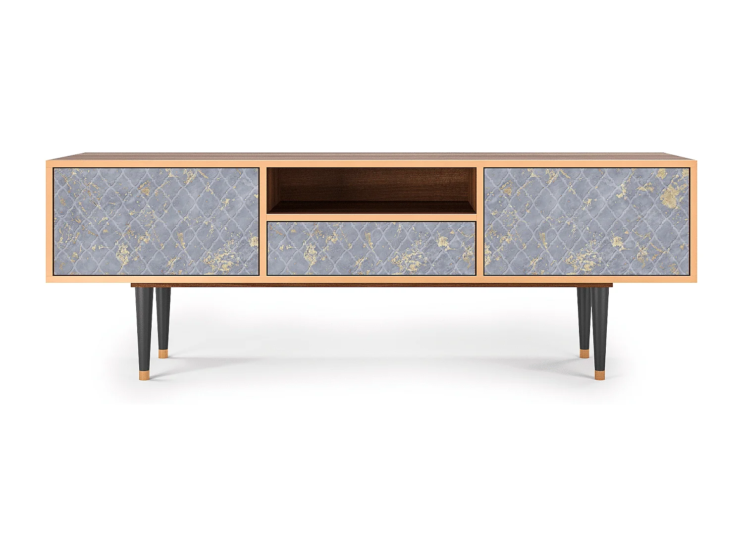 Meuble TV - 170х59х41 cm - T6 - Golden Smoke, Noyer