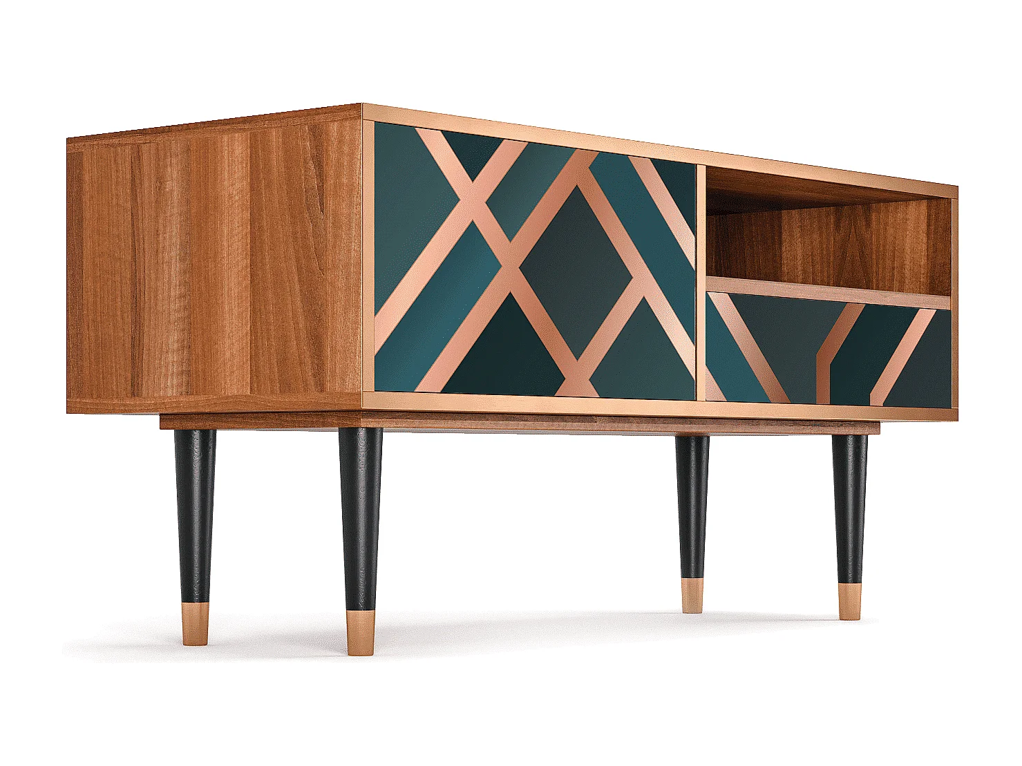 Meuble TV - 115х59х48 cm - T3 - Bronze Crossroad, Noyer