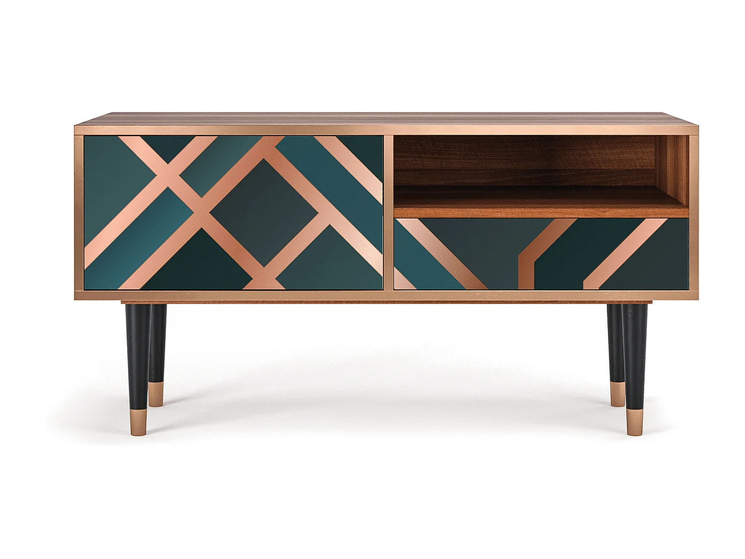 TV-meubel - 115х59х48 cm - T3 - Bronze Crossroad, Walnoot