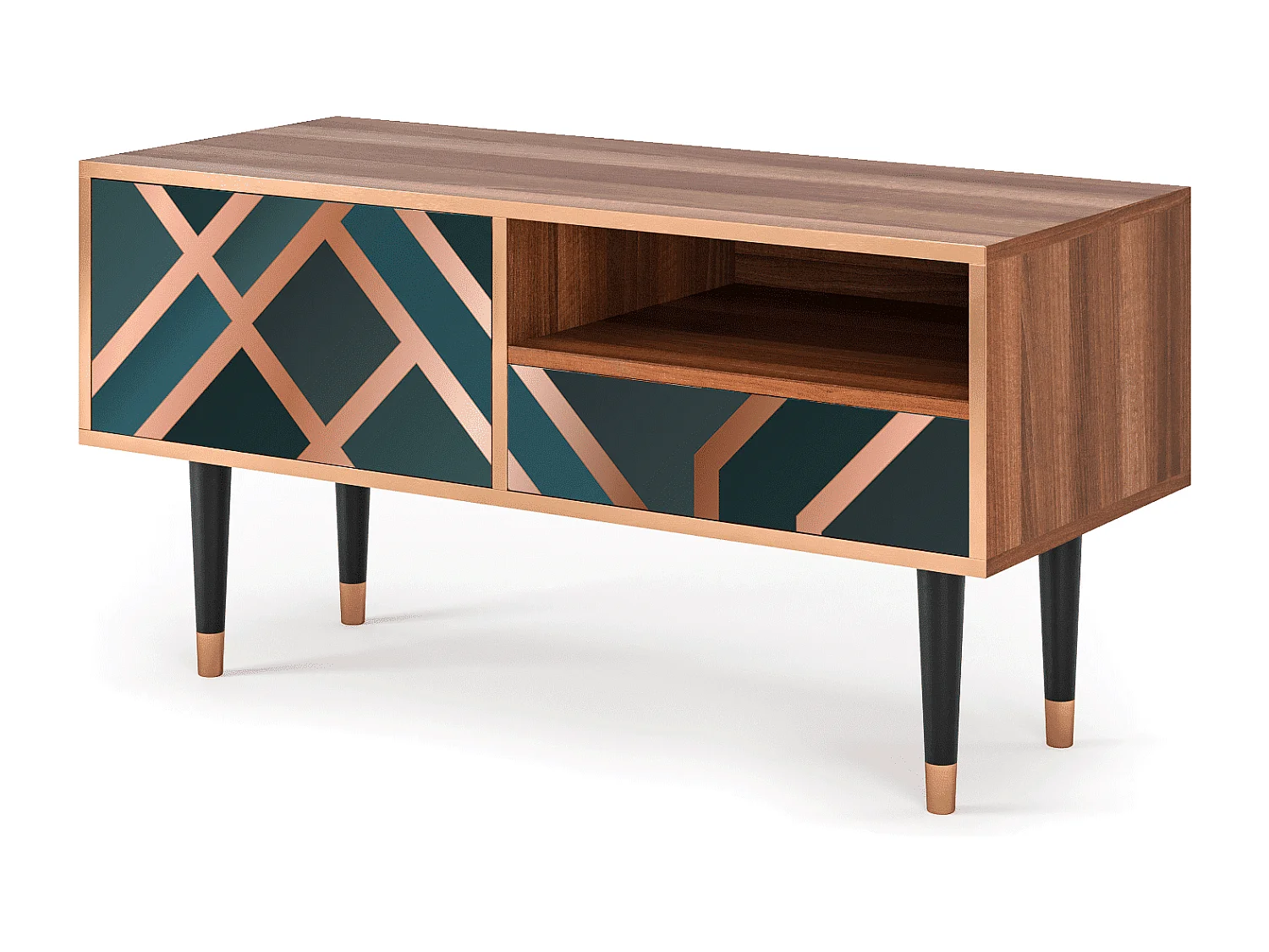 TV-meubel - 115х59х48 cm - T3 - Bronze Crossroad, Walnoot