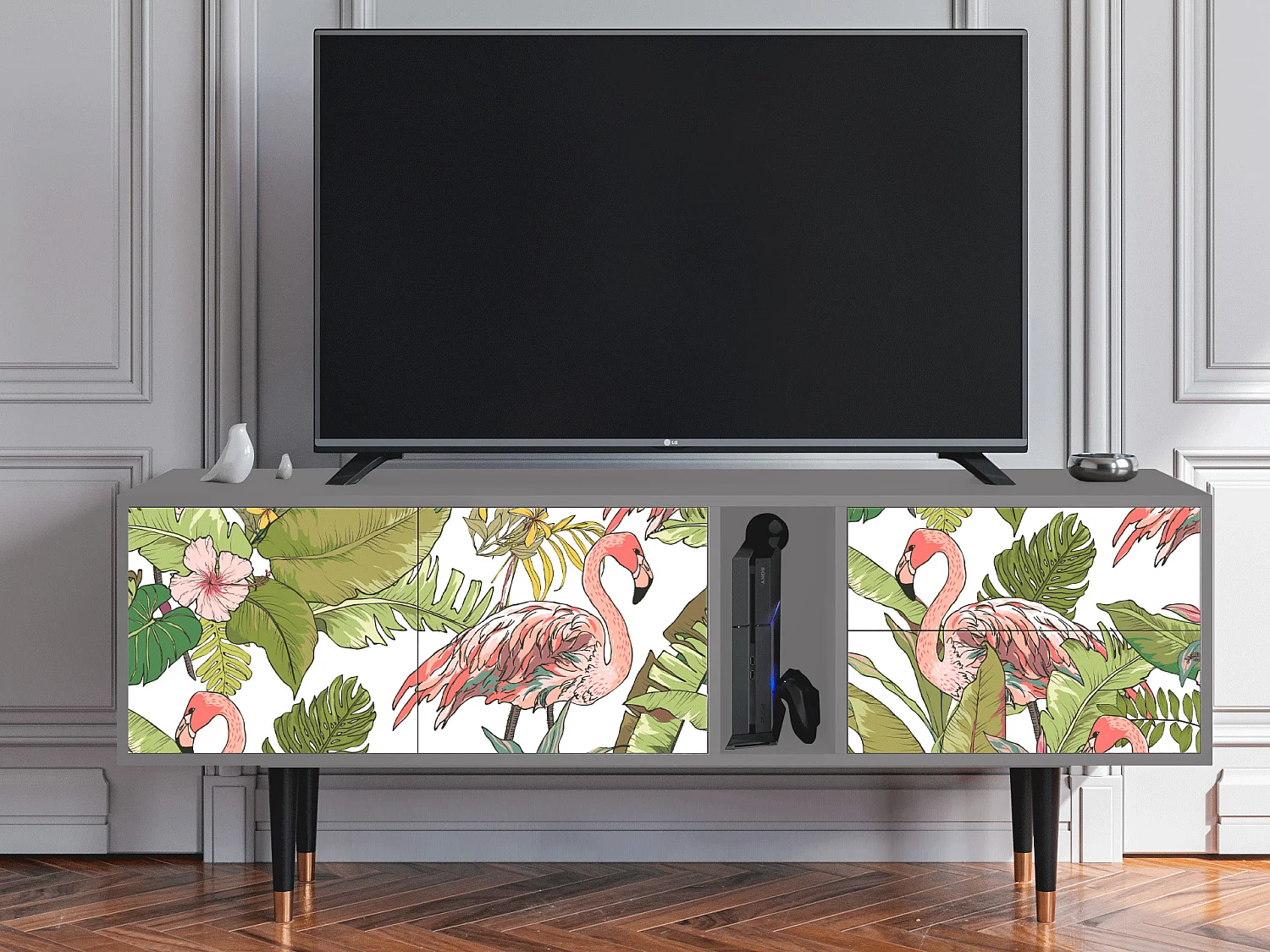 TV-meubel - 170х69х48 cm - T1 - Sweet Flamingo, Grijs