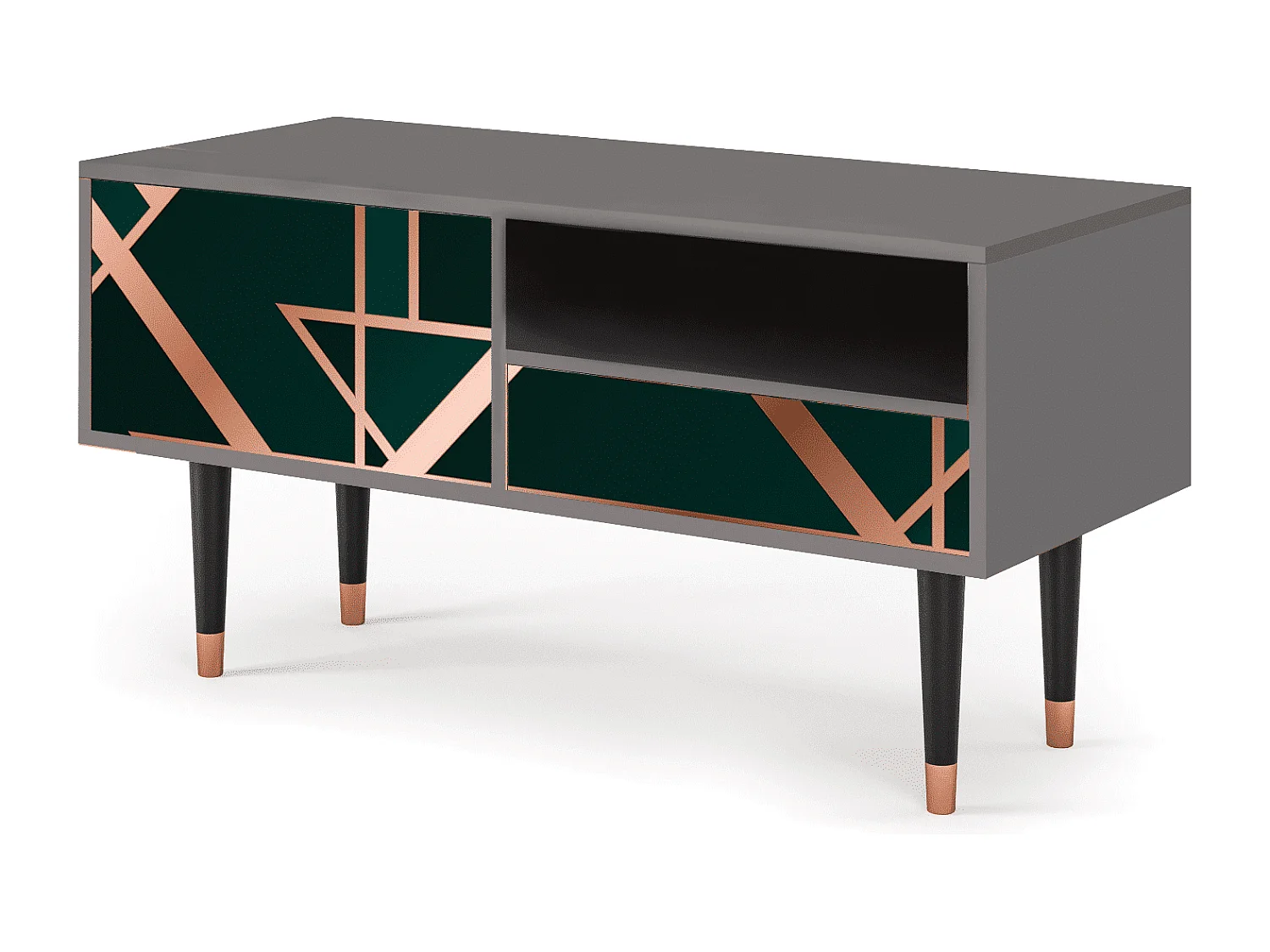 Meuble TV - 115х59х48 cm - T3 - Emerald Gatsby, Gris