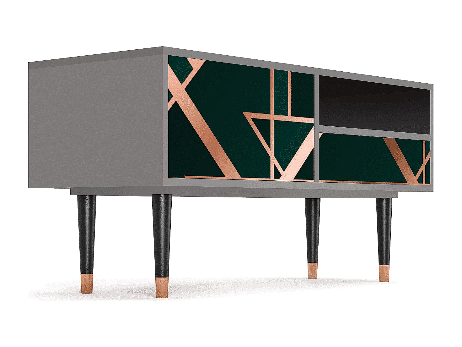 Meuble TV - 115х59х48 cm - T3 - Emerald Gatsby, Gris