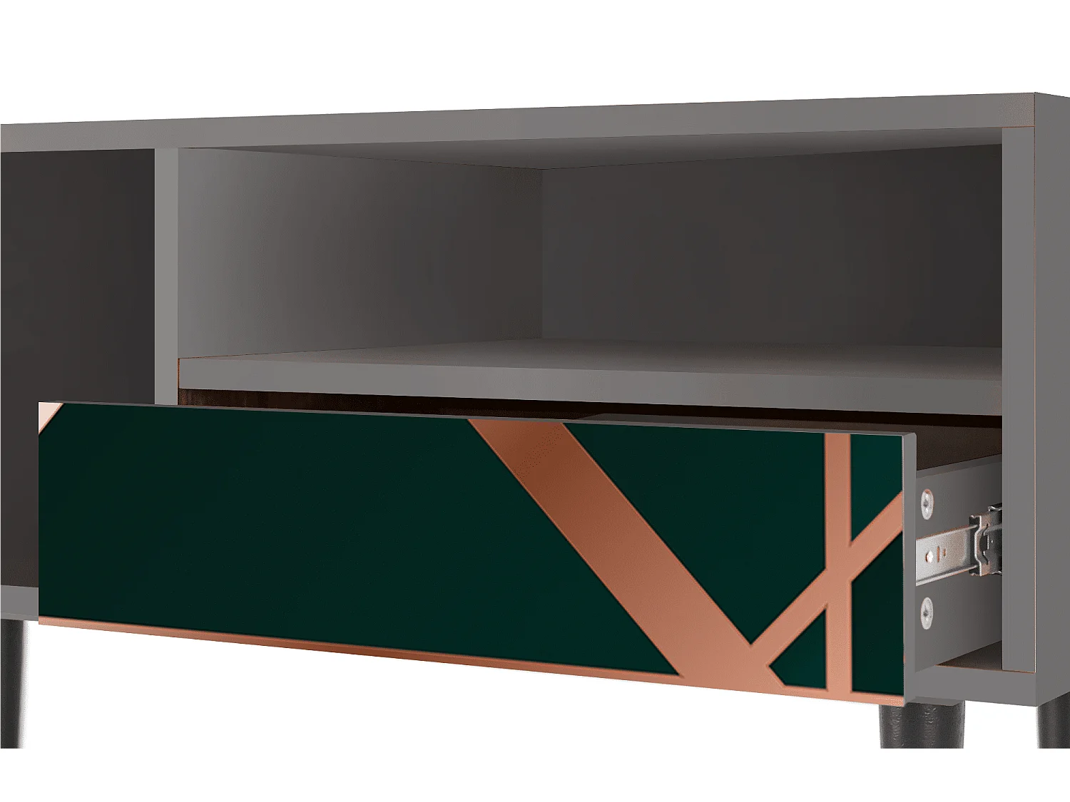 Meuble TV - 115х59х48 cm - T3 - Emerald Gatsby, Gris