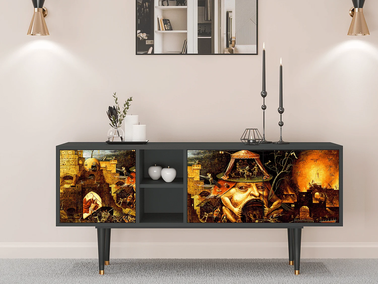 TV-meubel - 150х69х41 cm - T5 - Christ in Limbo, Antraciet