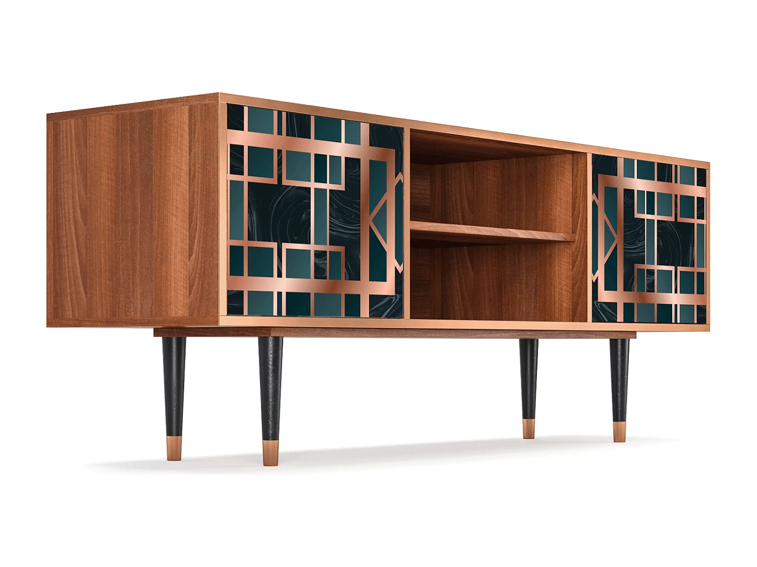 Mueble de TV - 170х69х48 cm - T2 - Emerald Metro, Nogal