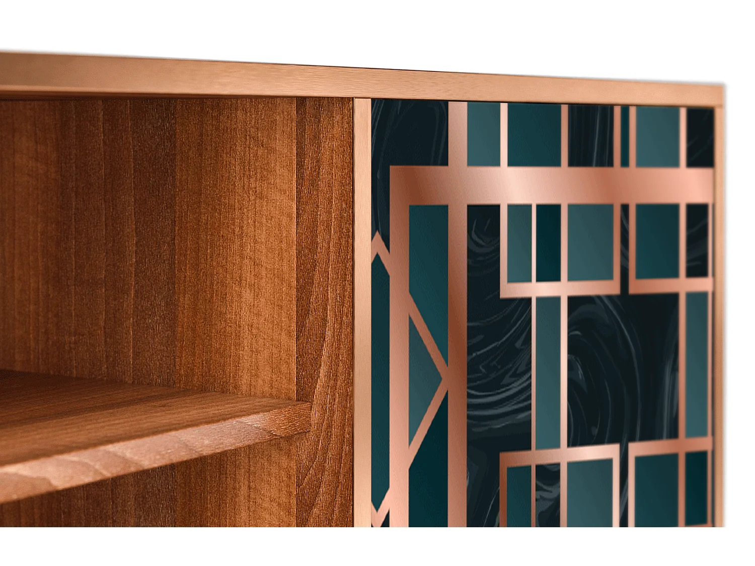 Mueble de TV - 170х69х48 cm - T2 - Emerald Metro, Nogal