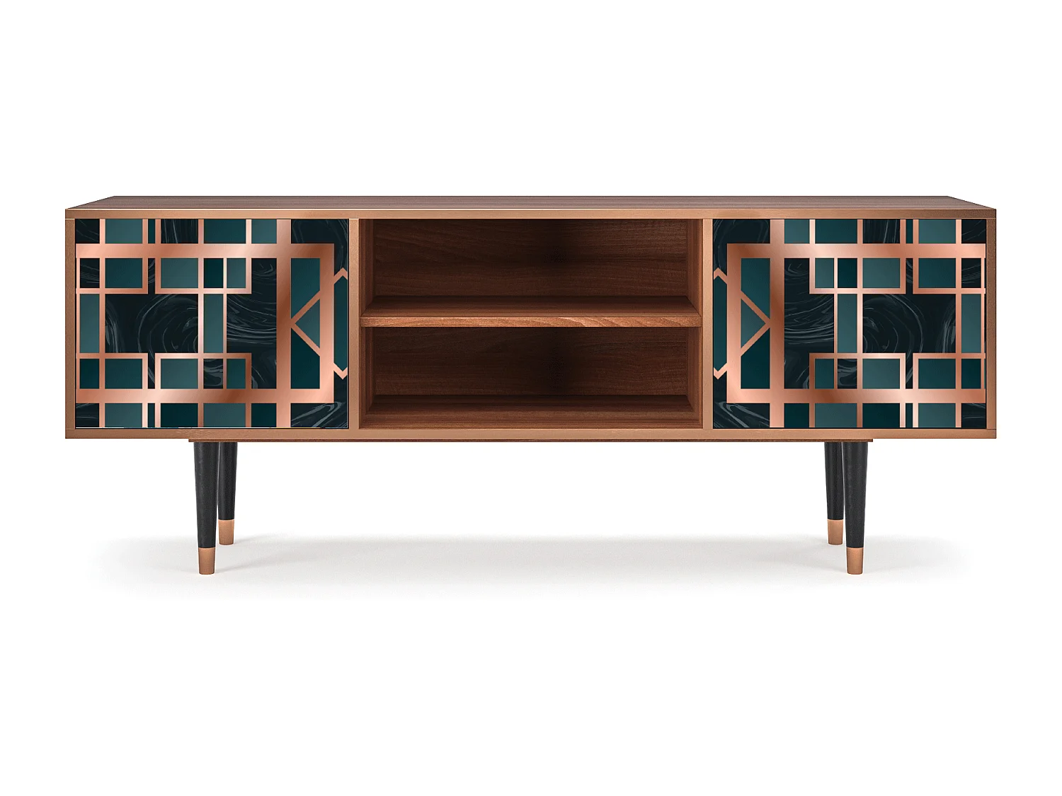 Meuble TV - 170х69х48 cm - T2 - Emerald Metro, Noyer