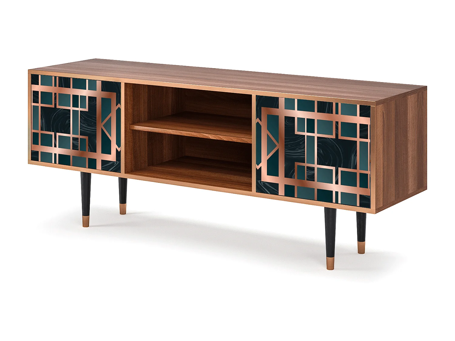 Meuble TV - 170х69х48 cm - T2 - Emerald Metro, Noyer