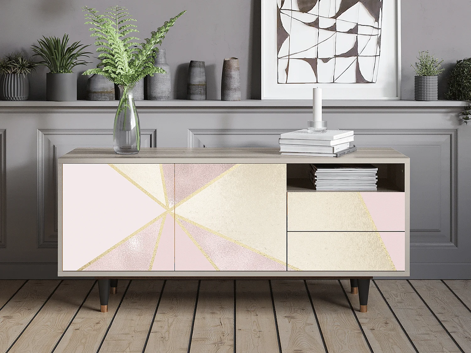 Meuble TV - 125х56х41 cm - T7 - Cosmopolitan Diva, Sable