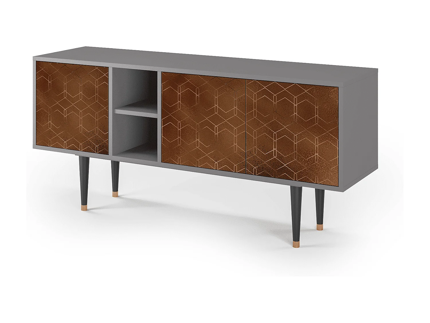 Szafka RTV - 150х69х41 cm - T5 - Chocolate Bar, Szary