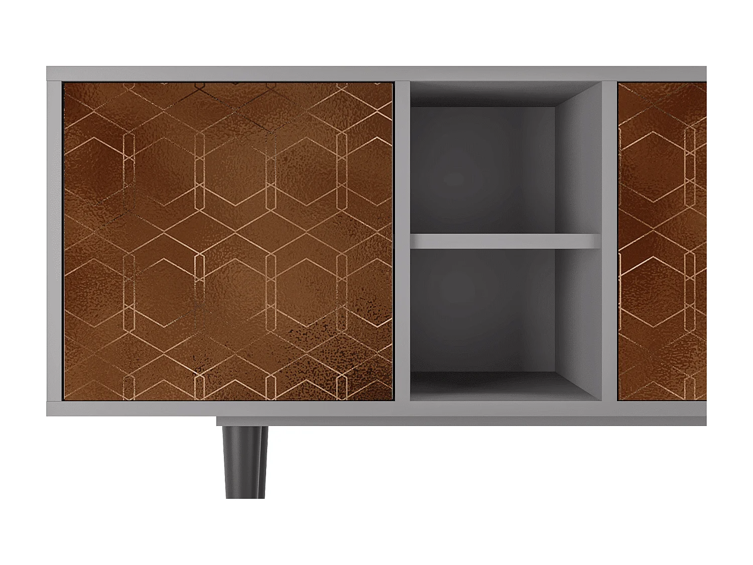 TV-meubel - 150х69х41 cm - T5 - Chocolate Bar, Grijs