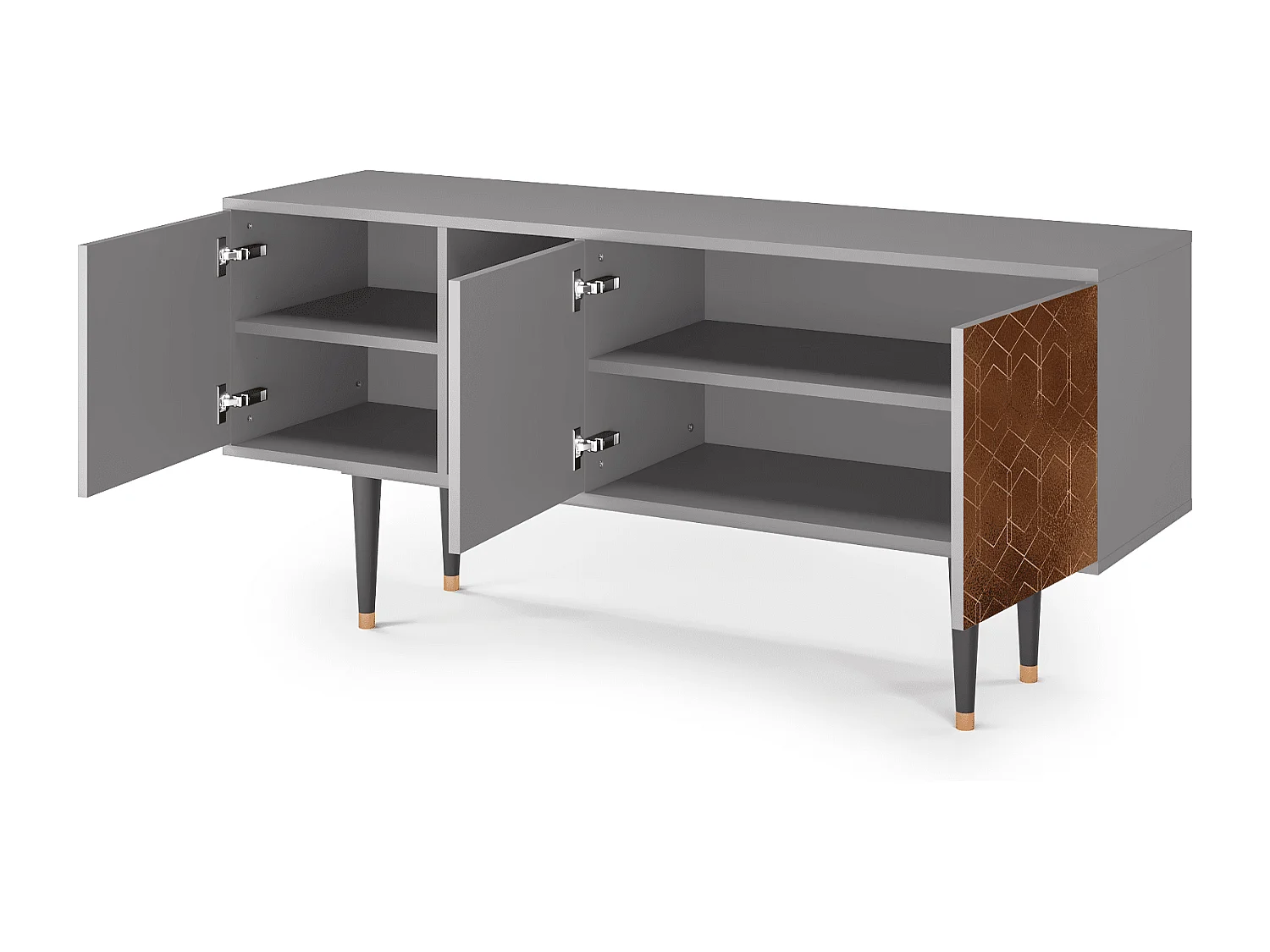 TV-meubel - 150х69х41 cm - T5 - Chocolate Bar, Grijs