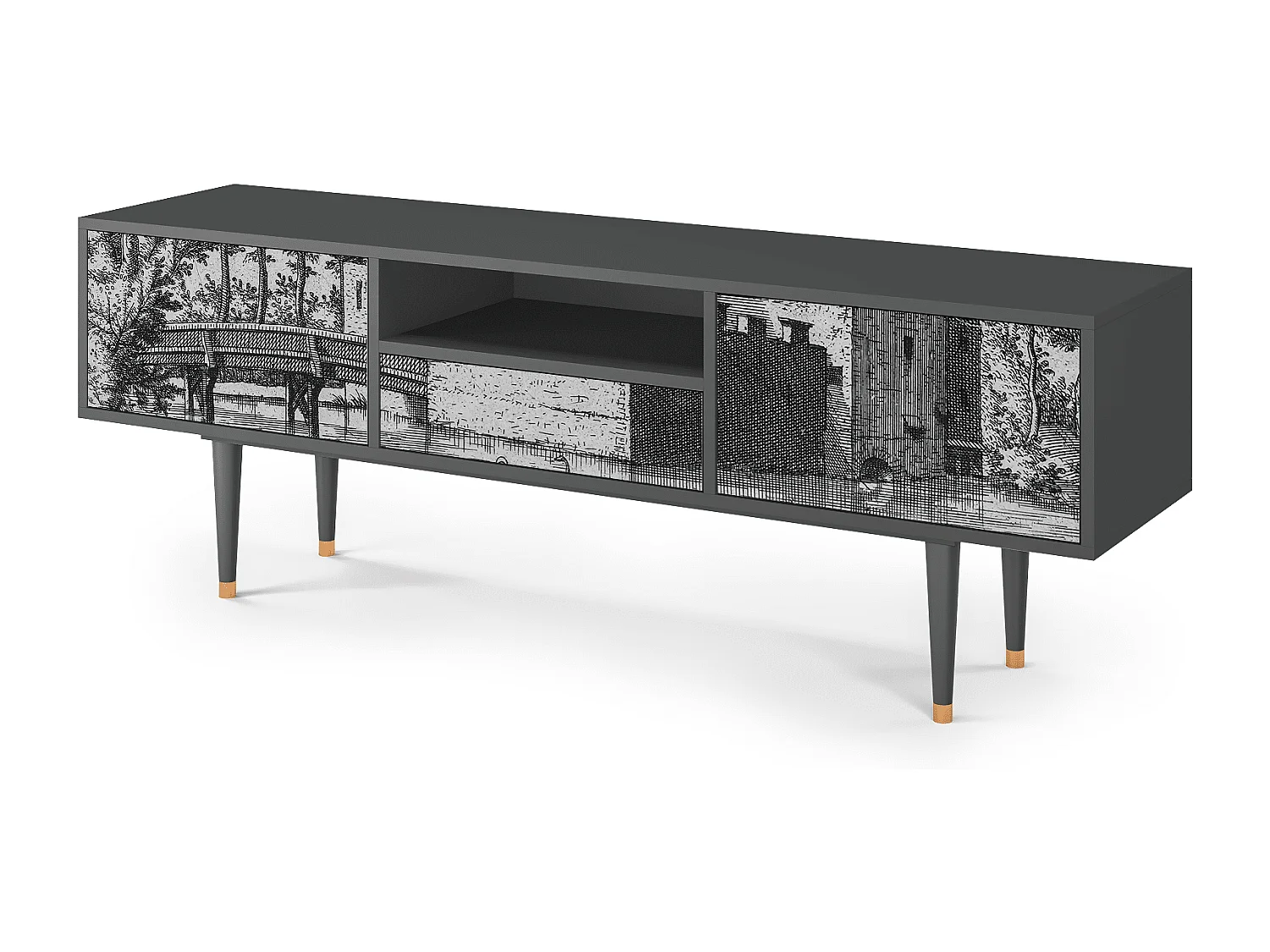 Meuble TV - 170х59х41 cm - T6 - Castle by Breugel, Anthracite