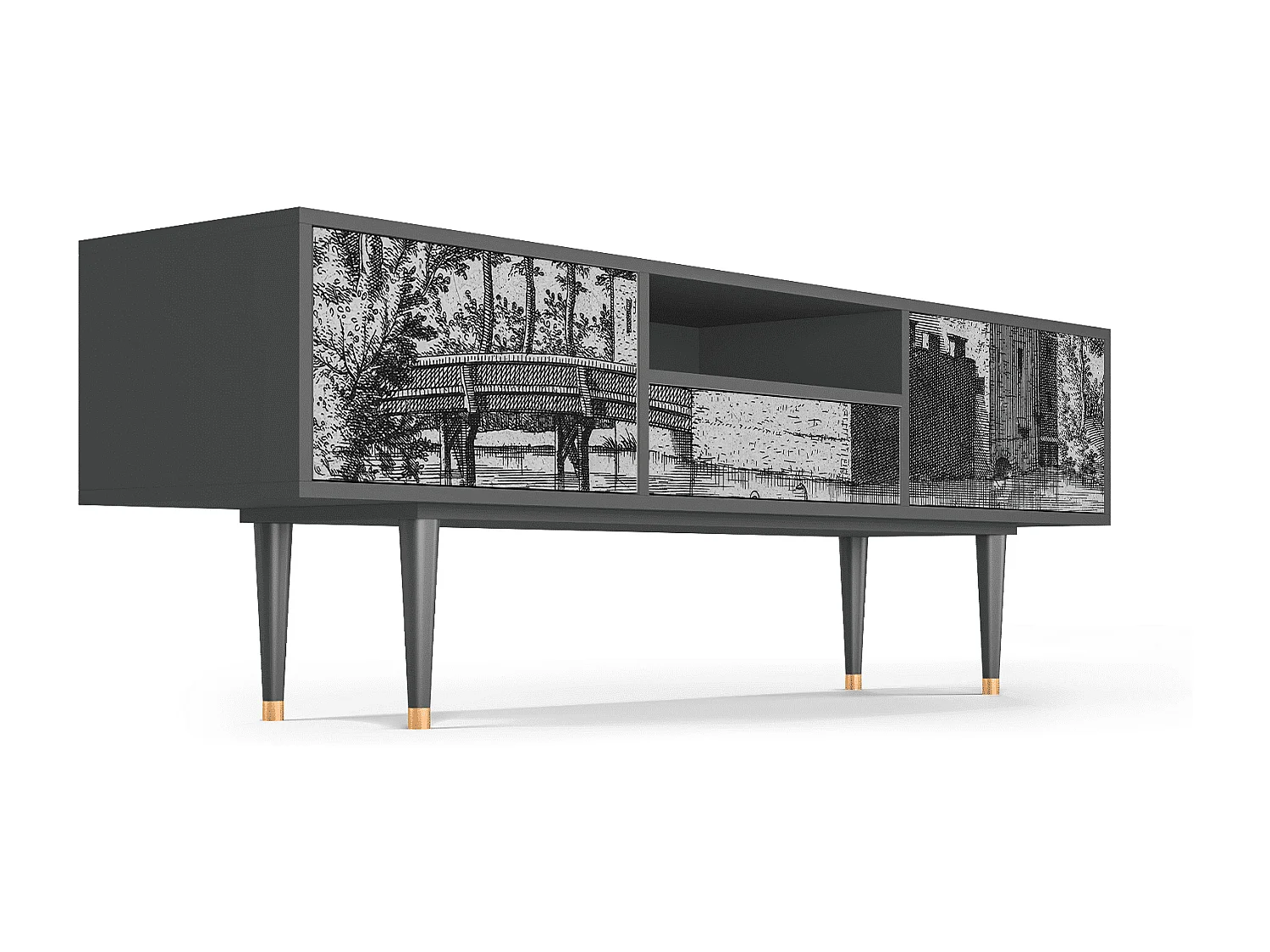 Meuble TV - 170х59х41 cm - T6 - Castle by Breugel, Anthracite