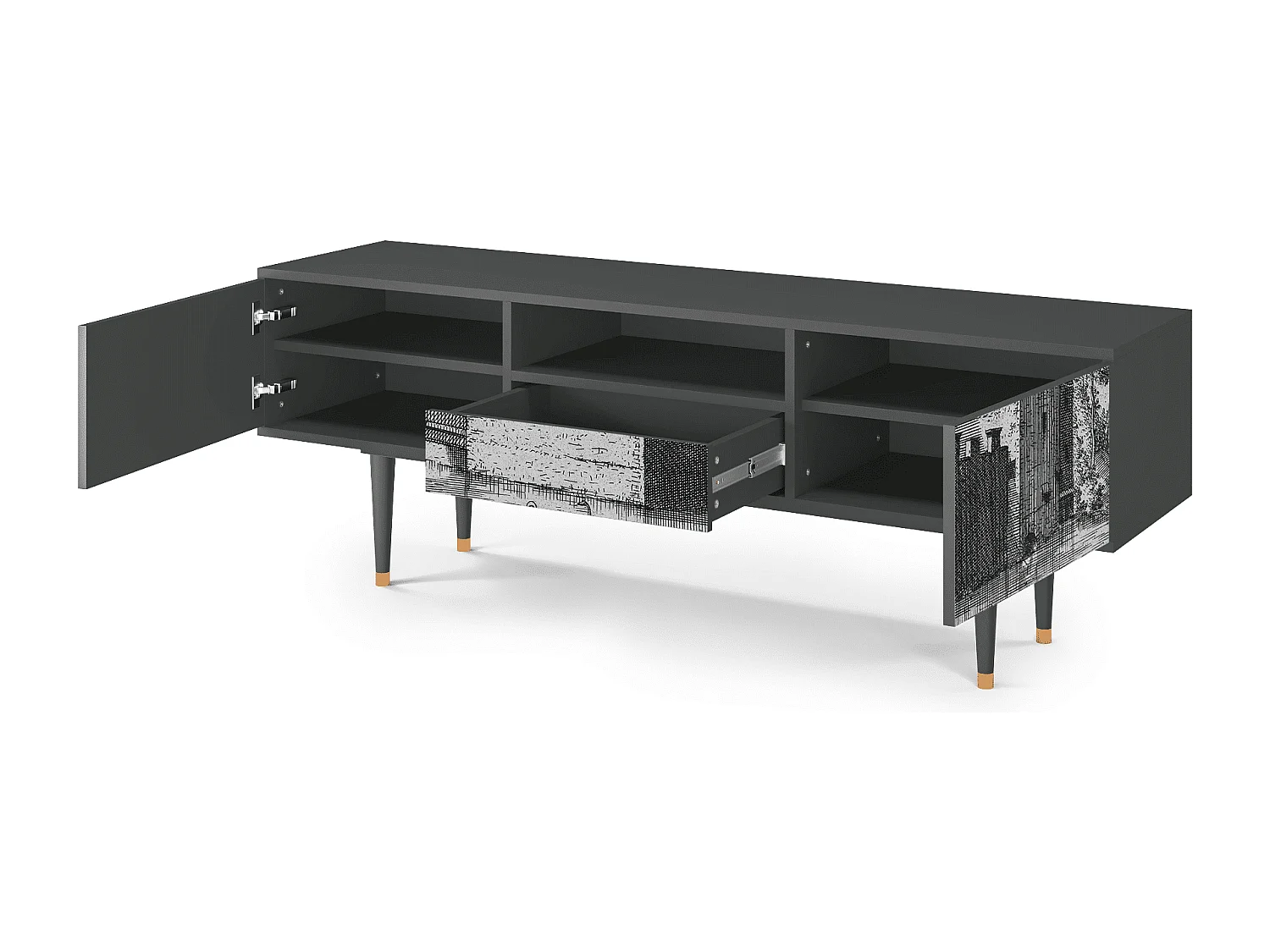 Meuble TV - 170х59х41 cm - T6 - Castle by Breugel, Anthracite