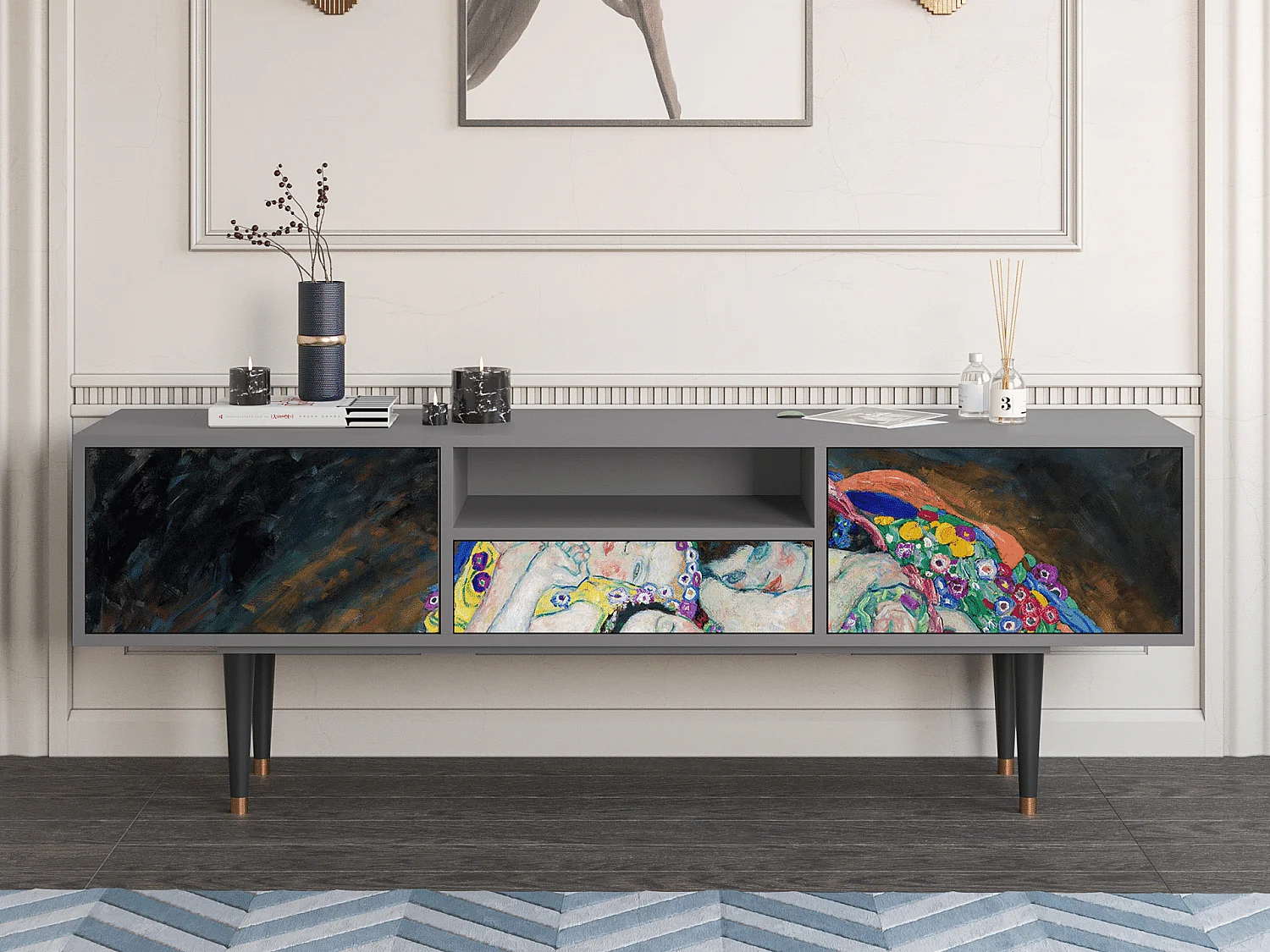 Meuble TV - 170х59х41 cm - T6 - The Maiden by Klimt, Gris