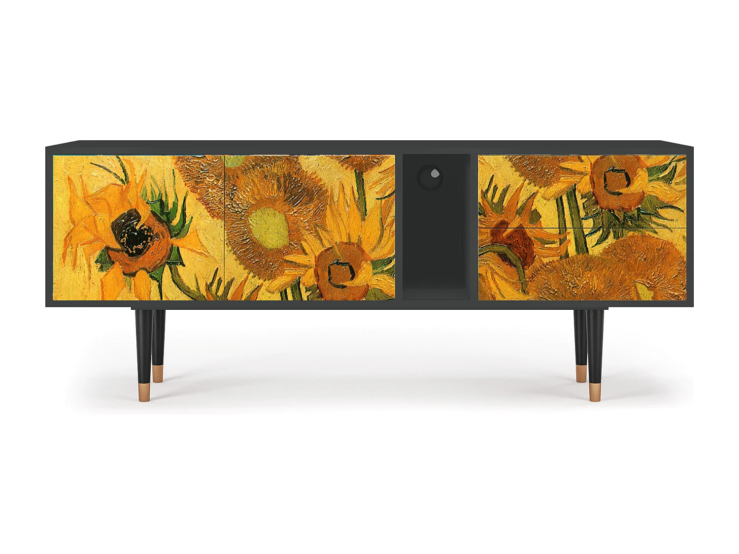Mobile TV - 170х69х48 cm - T1 - Sunflowers, Antracite