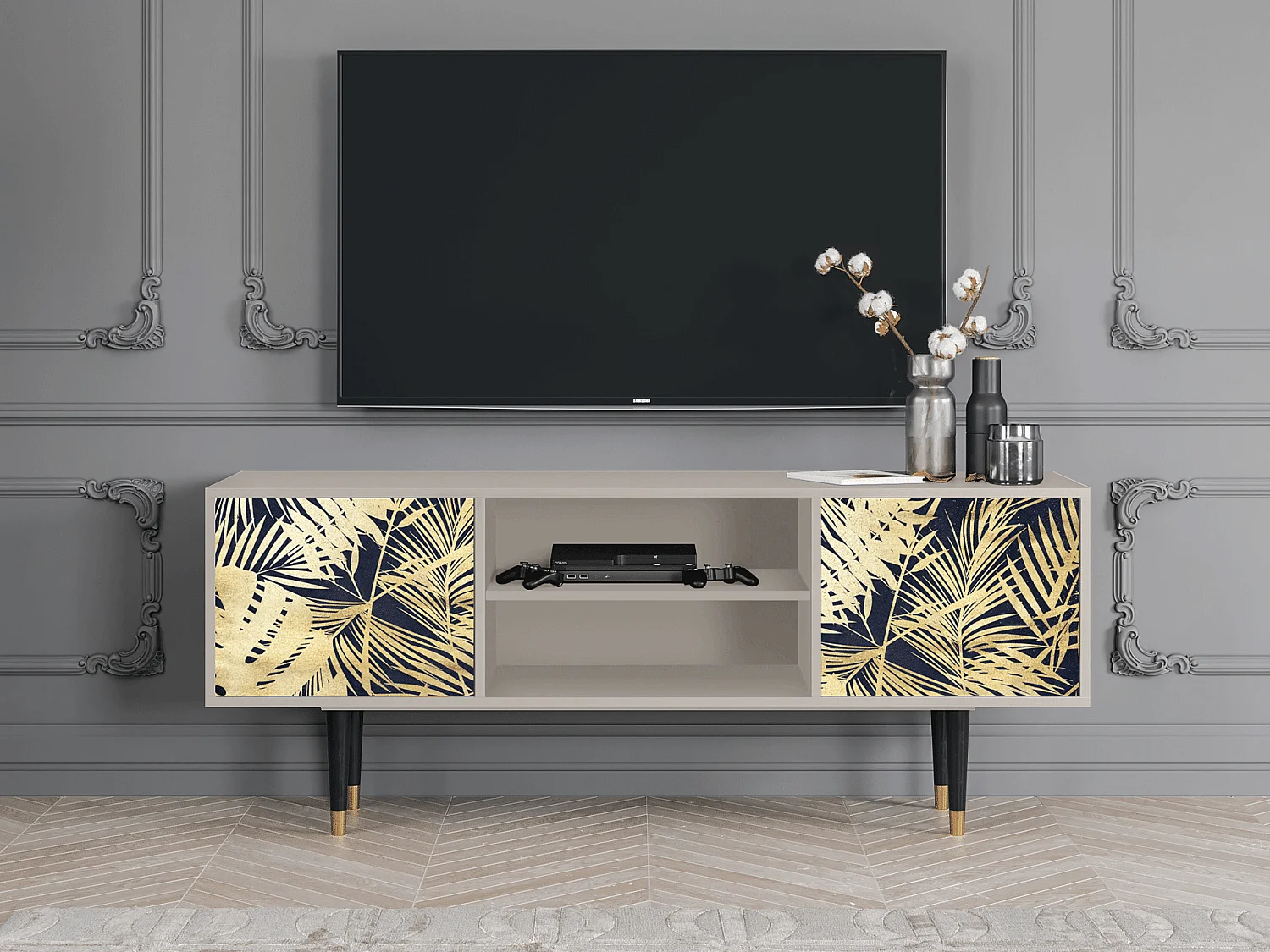 Mobile TV - 170х69х48 cm - T2 - Jungle Vibes, Sabbia