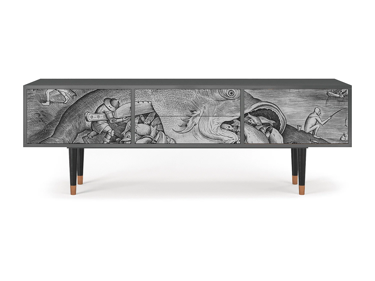 TV-meubel - 170х59х48 cm - T4 - Big Fish Eat Little, Antraciet