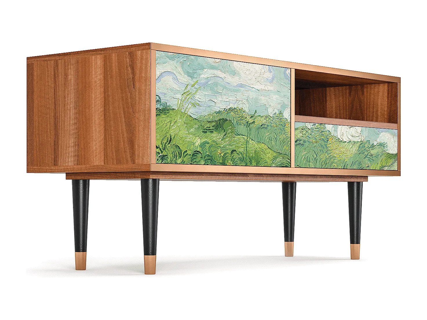 TV-meubel - 115х59х48 cm - T3 - Green Wheat Fields, Walnoot