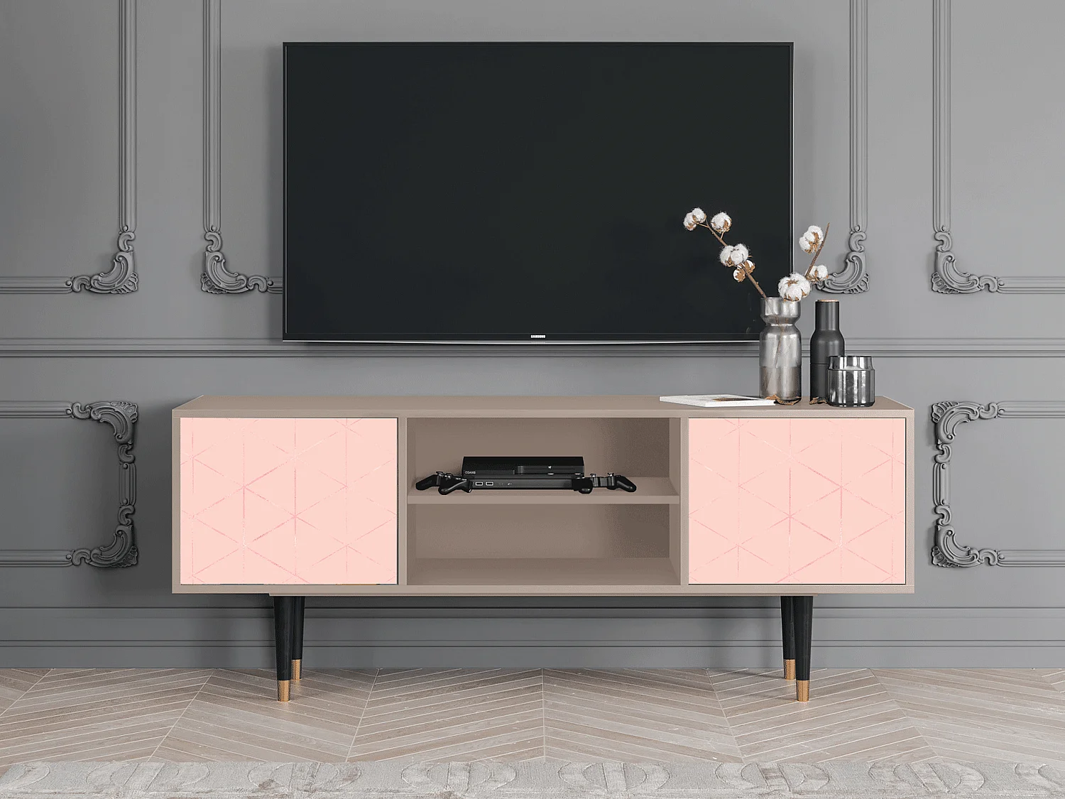 TV-Möbel - 170х69х48 cm - T2 - Rose Quartz, Latte