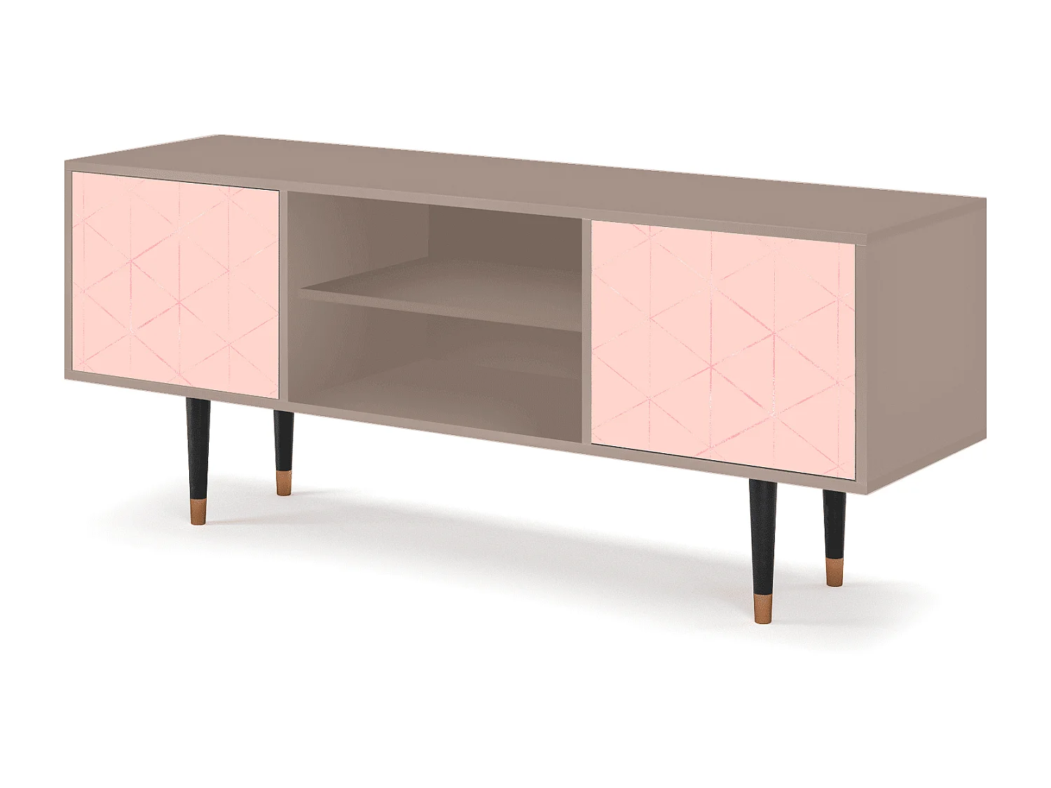 Szafka RTV - 170х69х48 cm - T2 - Rose Quartz, Latte