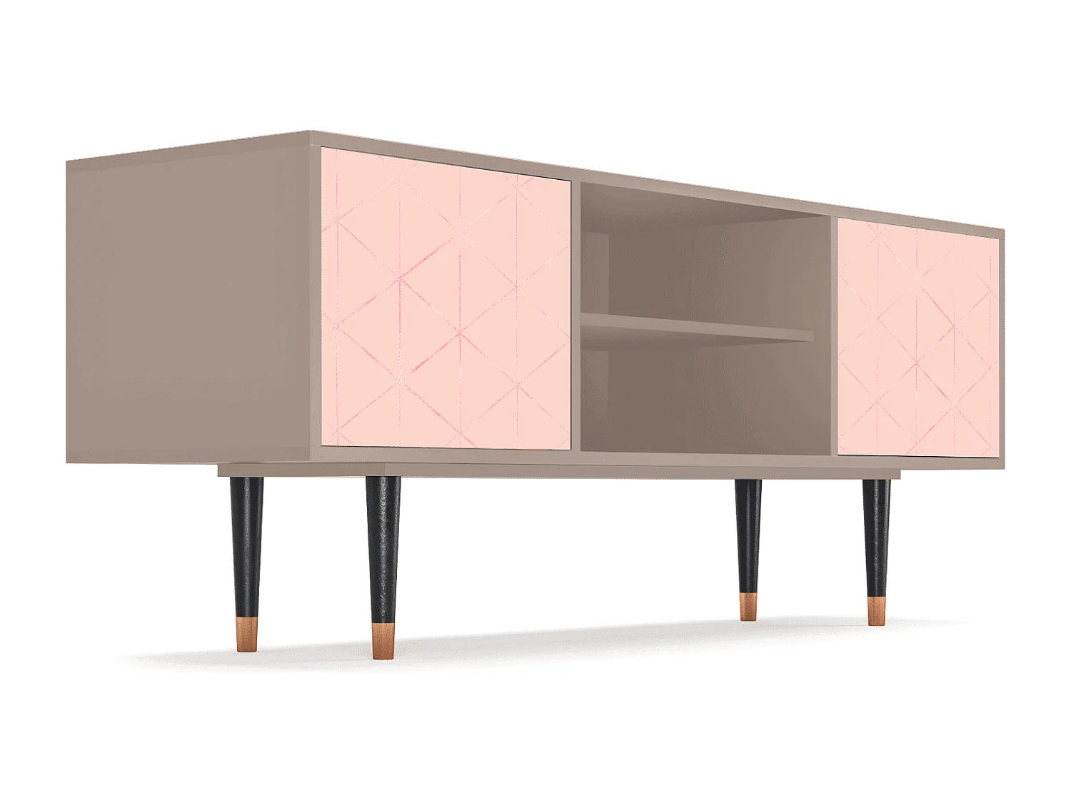 Szafka RTV - 170х69х48 cm - T2 - Rose Quartz, Latte