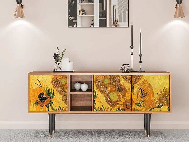 TV-meubel - 150х69х41 cm - T5 - Sunflowers, Walnoot