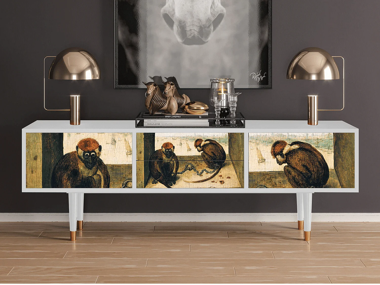 TV-meubel - 170х59х48 cm - T4 - Two Monkeys, Wit