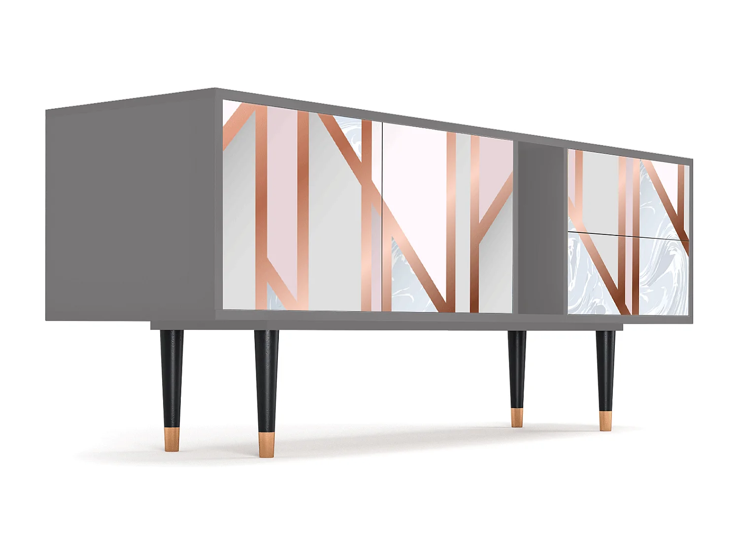 Mueble de TV - 170х69х48 cm - T1 - Champagne Story, Gris