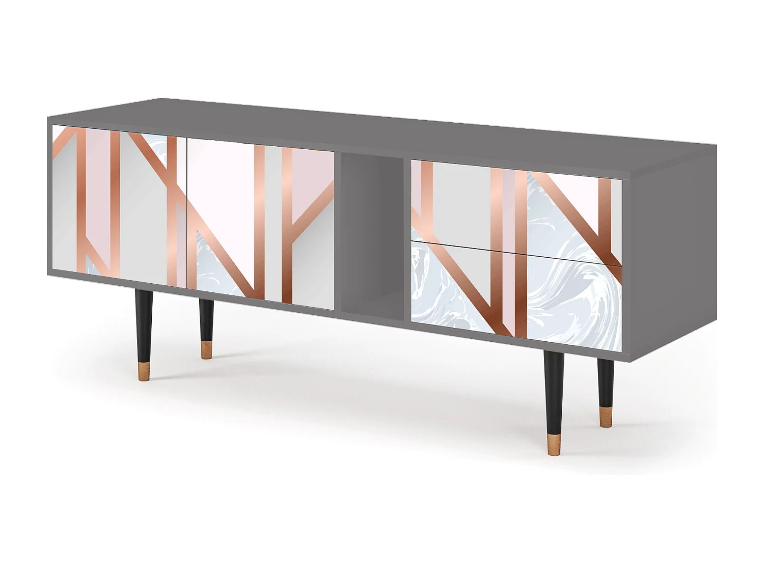 Mueble de TV - 170х69х48 cm - T1 - Champagne Story, Gris