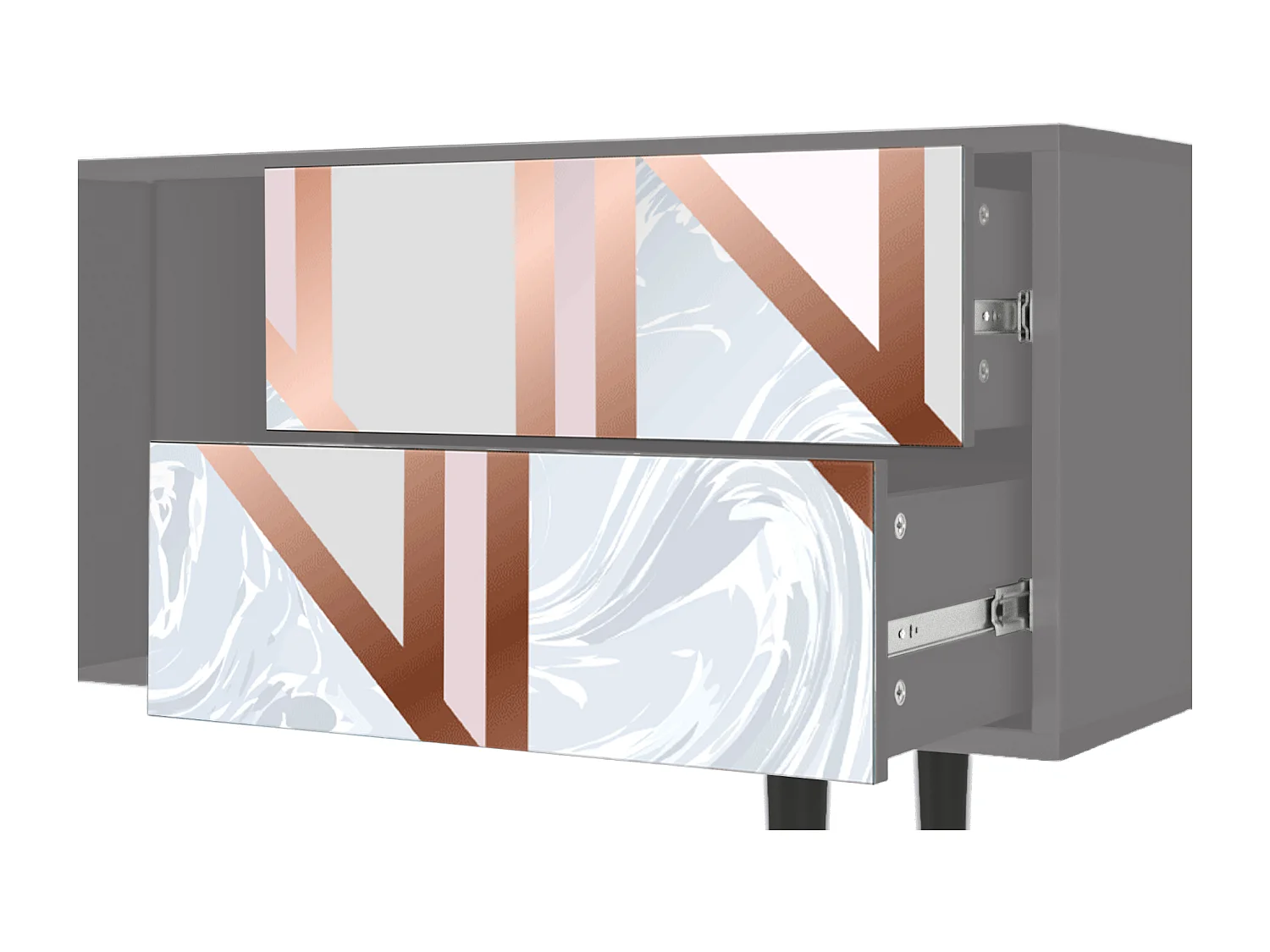 Mueble de TV - 170х69х48 cm - T1 - Champagne Story, Gris