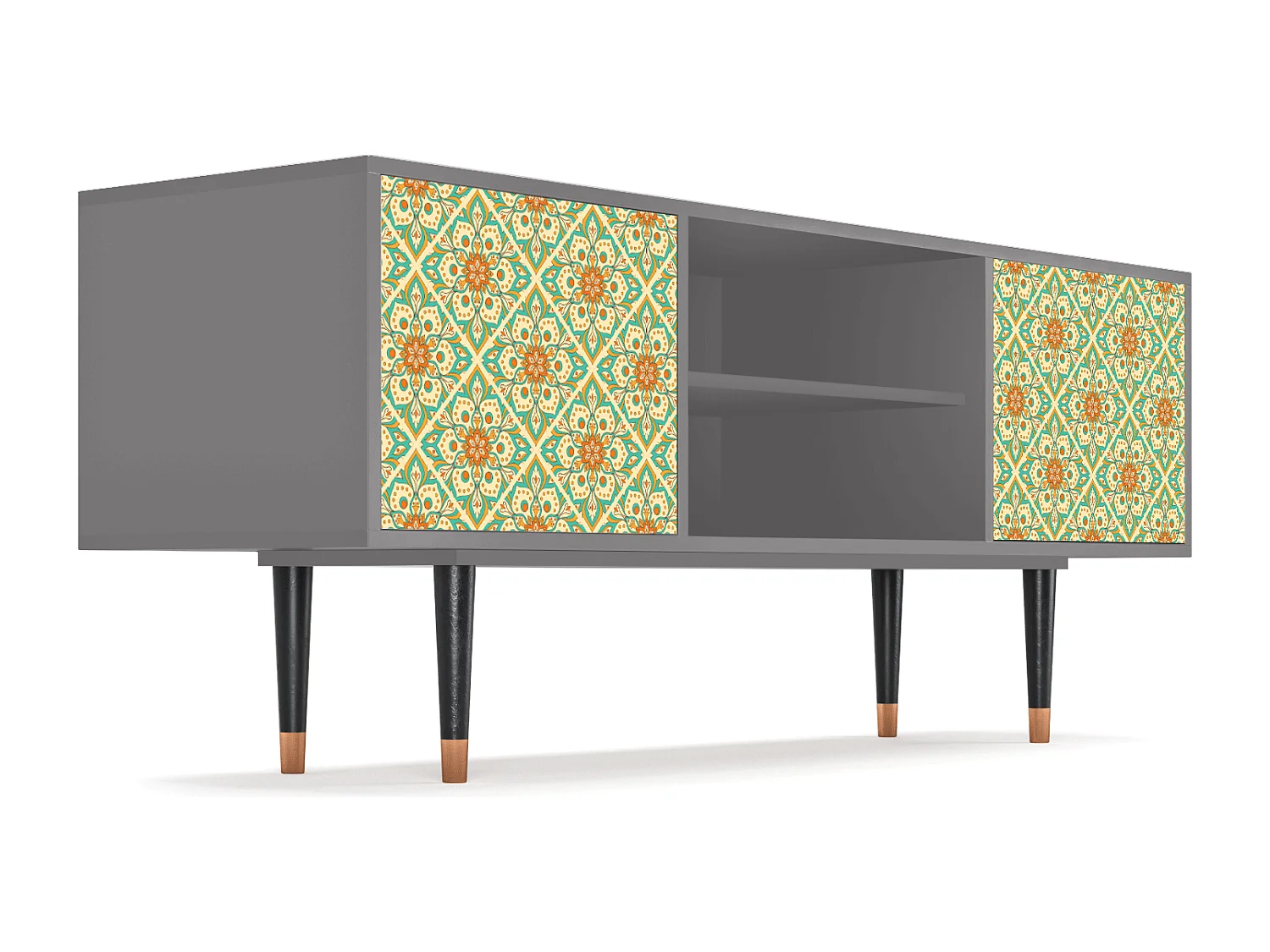 Meuble TV - 170х69х48 cm - T2 - Hindu Daisy, Gris