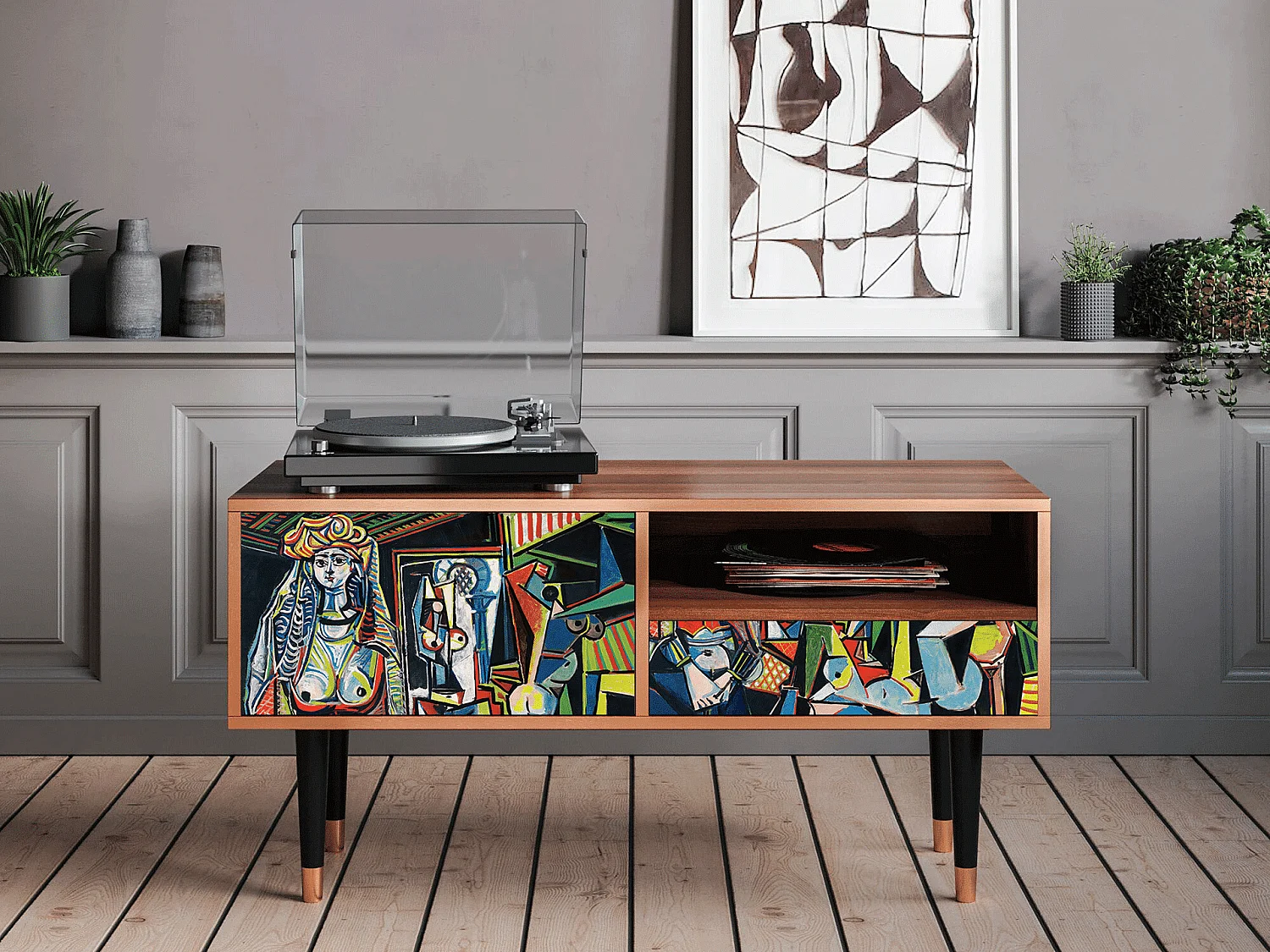 TV-Möbel - 115х59х48 cm - T3 - Women of Algiers, Walnuss