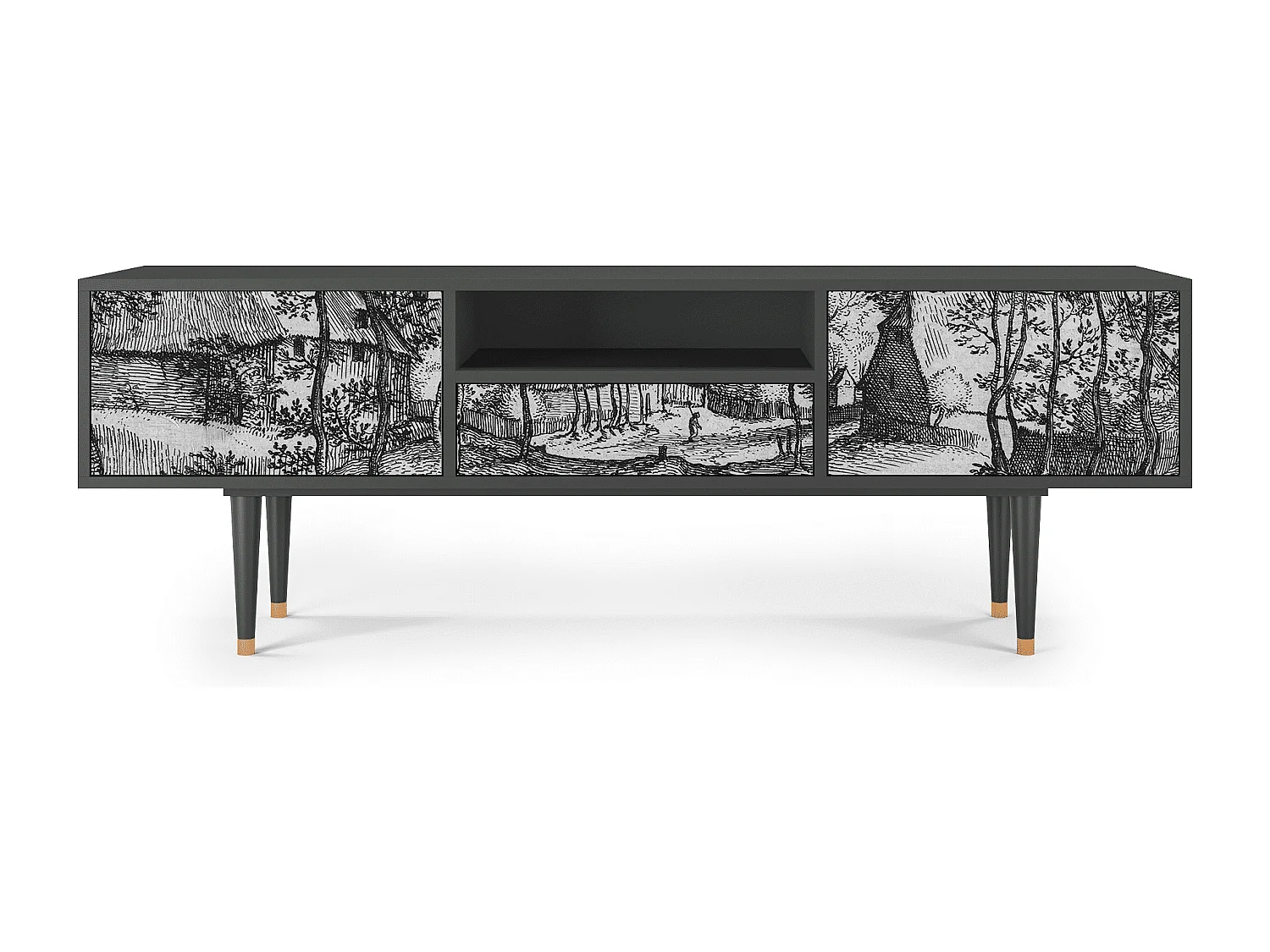 TV-meubel - 170х59х41 cm - T6 - Village Road, Antraciet