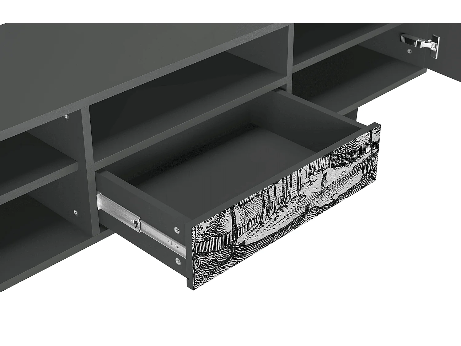 TV-meubel - 170х59х41 cm - T6 - Village Road, Antraciet