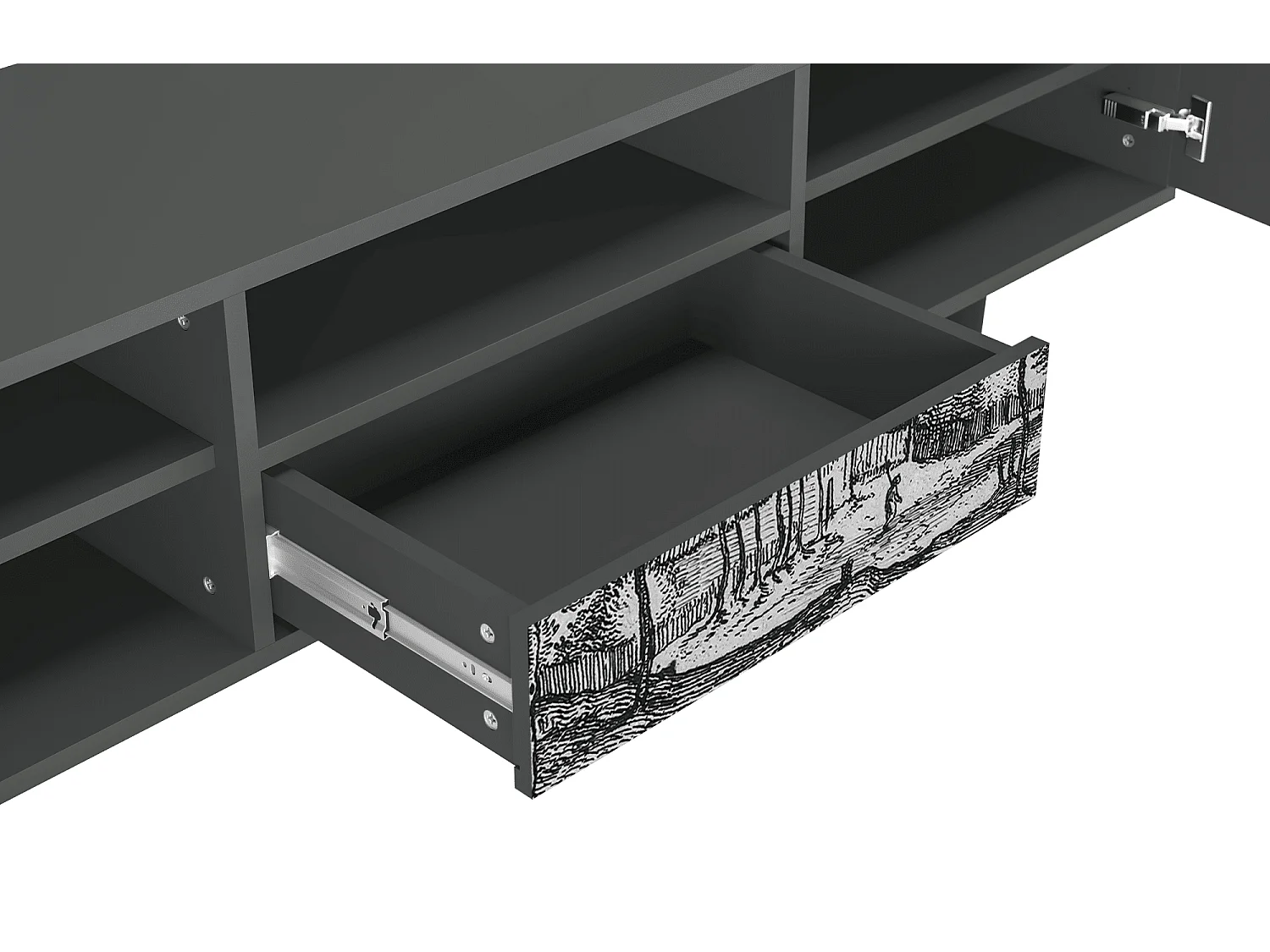 Meuble TV - 170х59х41 cm - T6 - Village Road, Anthracite