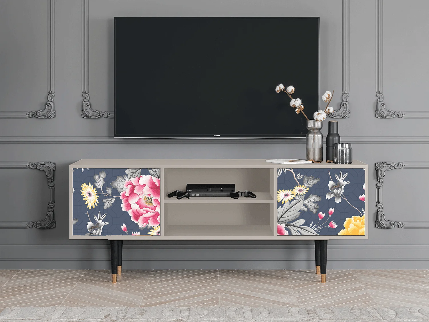 Mobile TV - 170х69х48 cm - T2 - Dark Flower Bed, Sabbia