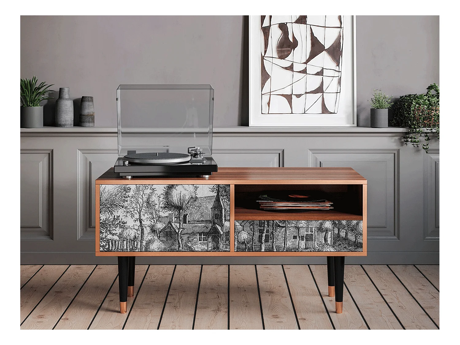 Mobile TV - 115х59х48 cm - T3 - A Pond, Noce