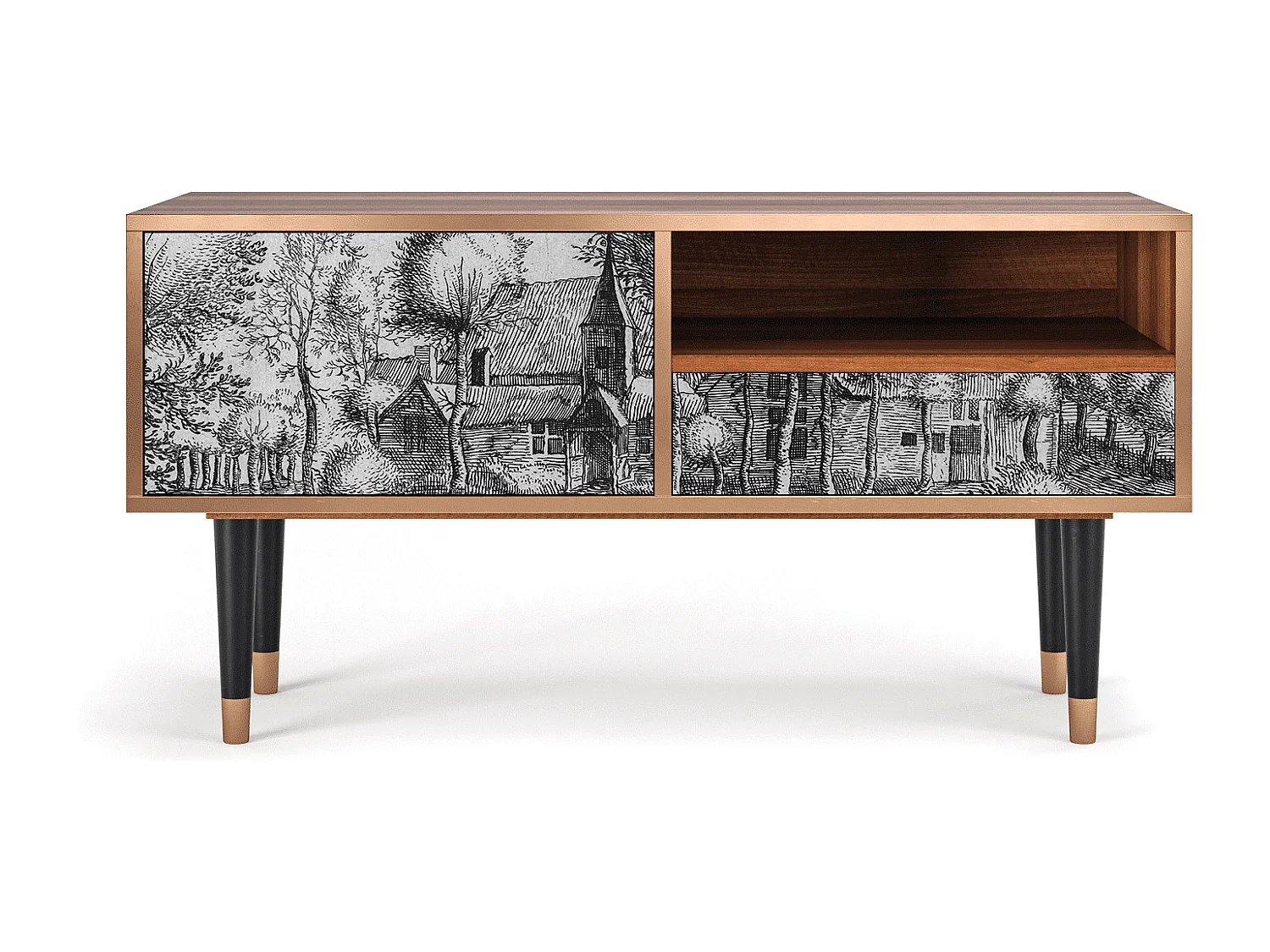 Mueble de TV - 115х59х48 cm - T3 - A Pond, Nogal