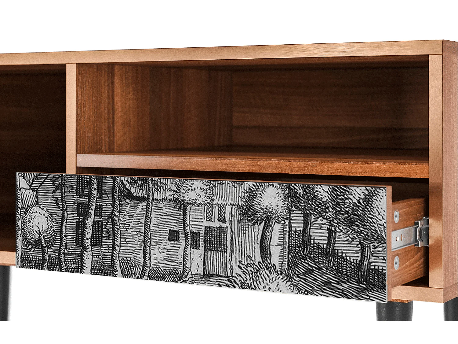 Mueble de TV - 115х59х48 cm - T3 - A Pond, Nogal