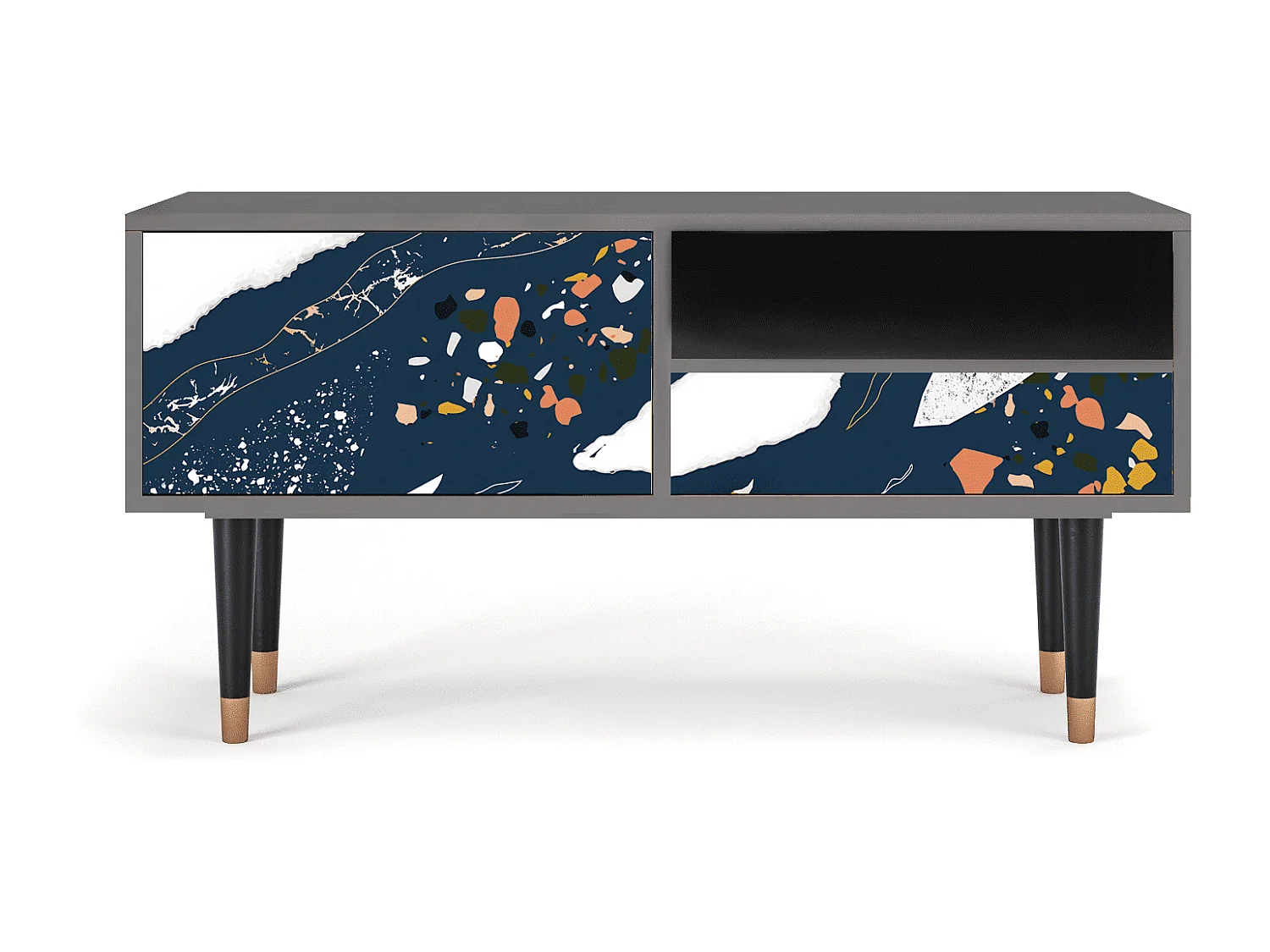 Mueble de TV - 115х59х48 cm - T3 - Nude Iceberg, Cinza